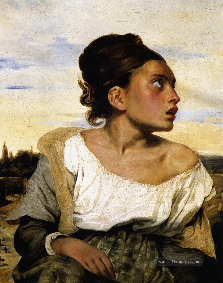 Mädchen Stead in einem Friedhof romantischen Eugene Delacroix Ölgemälde